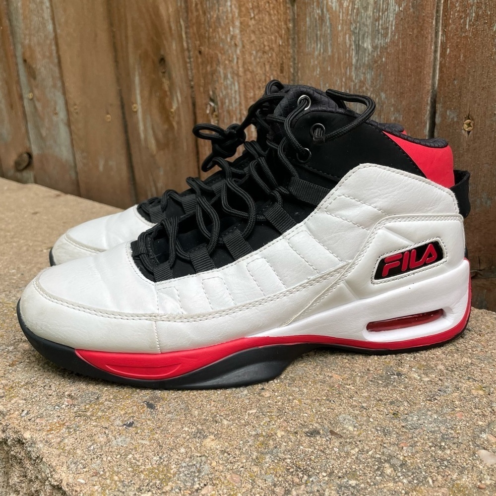 FILA Men’s Black White Red High-Top Lace Up Sneakers Shoe Size 7